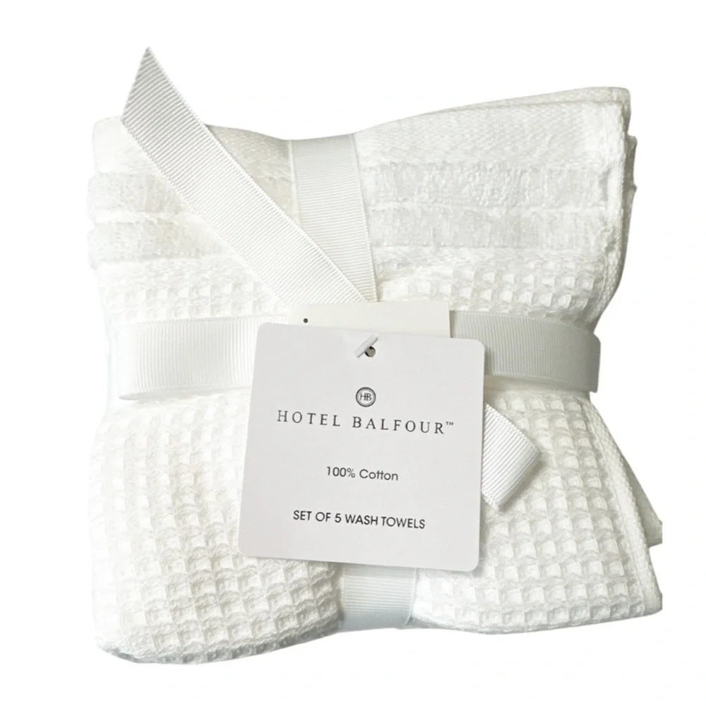 NEW Hotel Balfour OVERSIZED WHITE BATH TOWEL 9 Piece Set